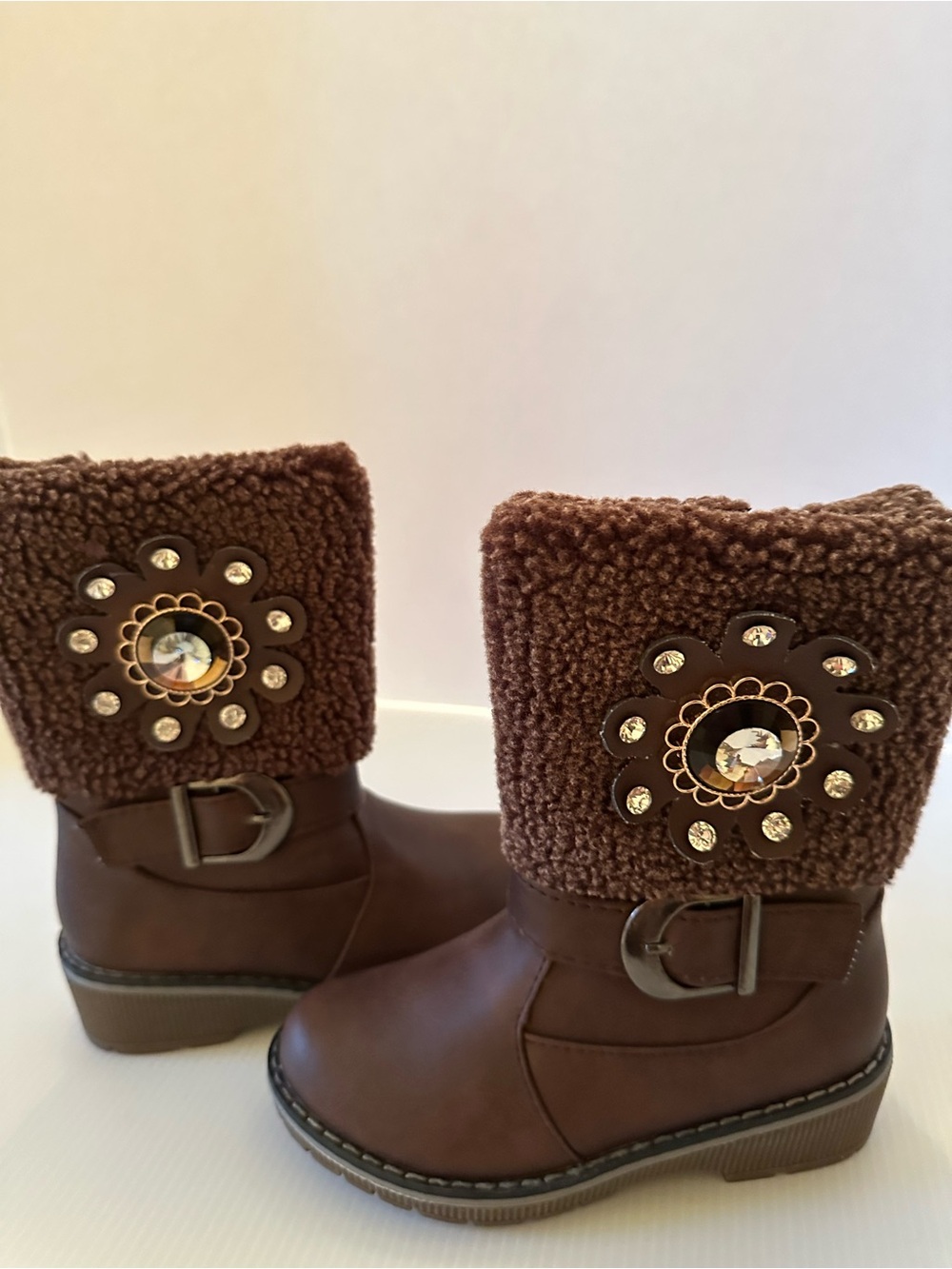 Ameta Toddler Girls Rhinestone Winter Boots 10